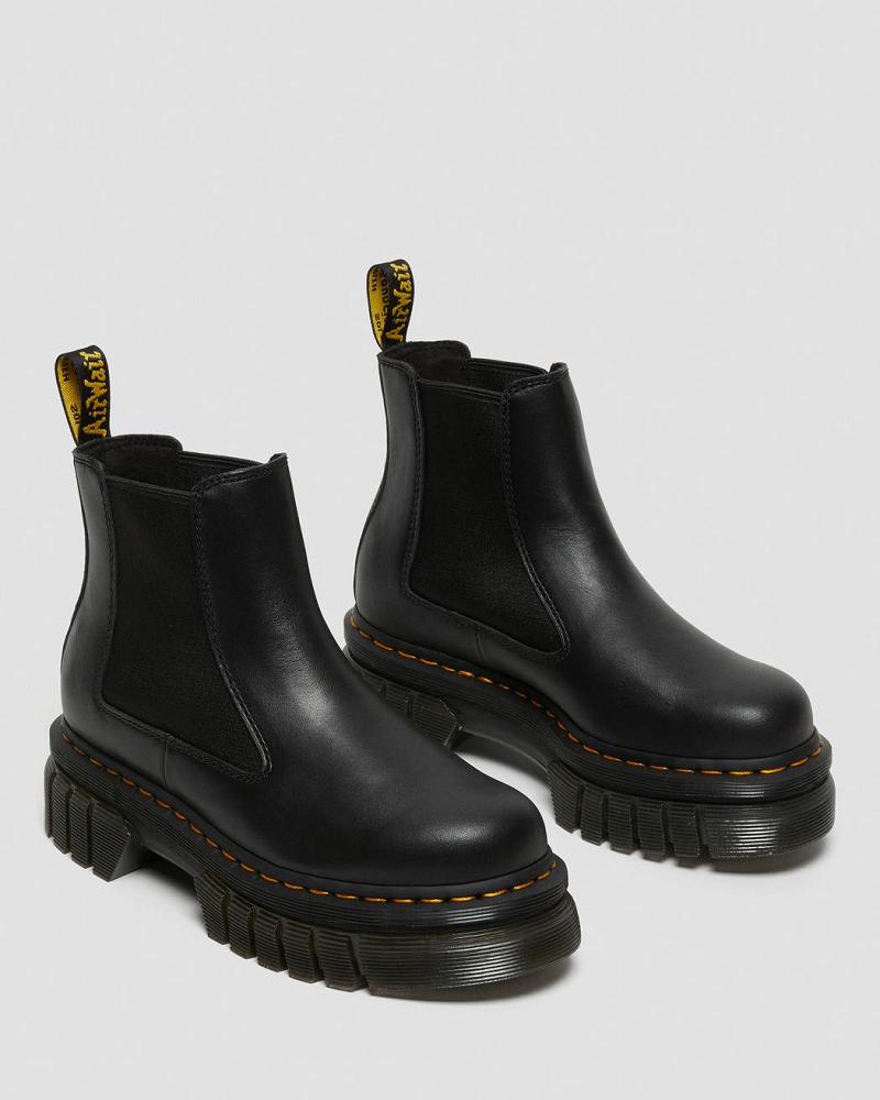 Botines Chelsea Dr Martens Audrick Nappa Cuero Plataforma Hombre Negros | MX 313SGL